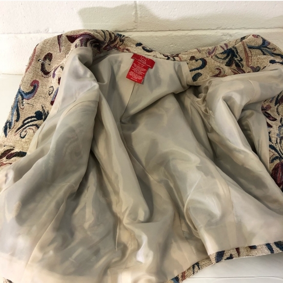 Vtg oscar de la renta floral tapestry blazer coat sz 14 - Picture 4 of 9